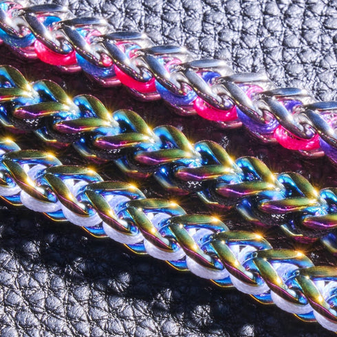 Noir x Argent Licorne | Chaîne de blé Gaia | Collier ras du cou